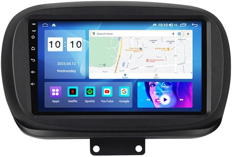 Android Car Stereo for Fiat 500X 2014-2020,9 inch IPS Touchscreen with Upgrade Wireless CarPlay & Android Auto,WiFi/GPS,Support SWC and Subwoofer,8-Core 8G+256G