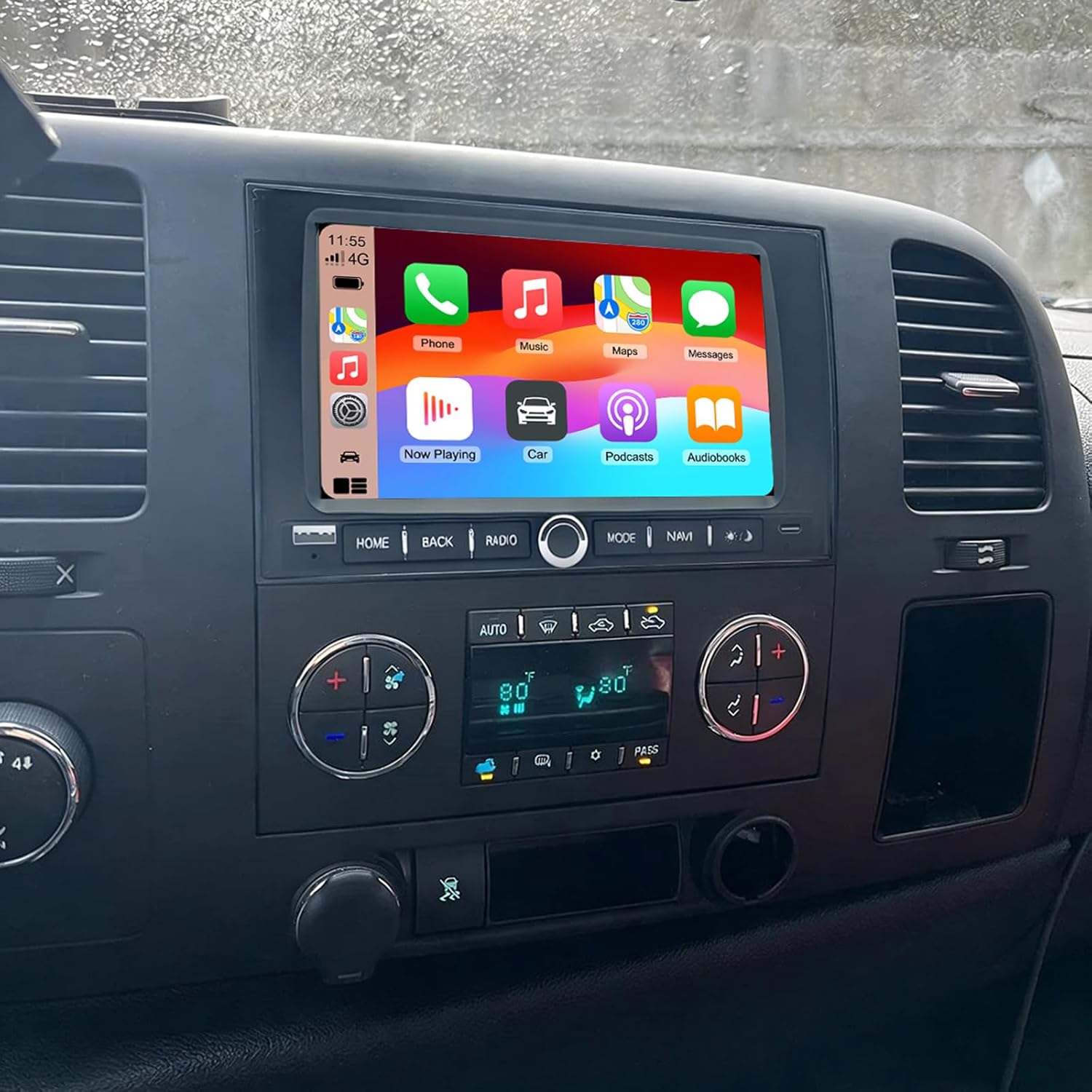 Car Stereo Radio Compatible for Sierra 2007-2013 with Carplay Android Auto GPS Navigation 10in Touchscreen Car Radio Player with Bluetooth WiFi FM/RDS SWC Mirror Link Split Screen + Backup Camera