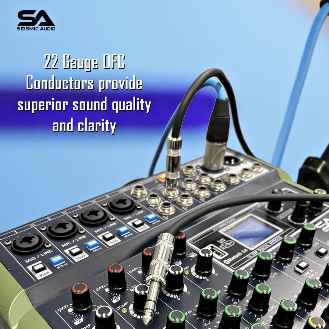 Seismic Audio SATRX-10Black8 8 Pack of Black 10' 1/4