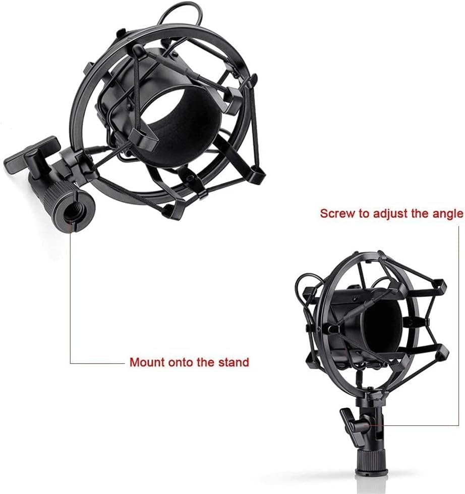 Studio Condenser Microphone Set, Karaoke Microphone for Webcasting Online Singing Vocal Microphone, Black