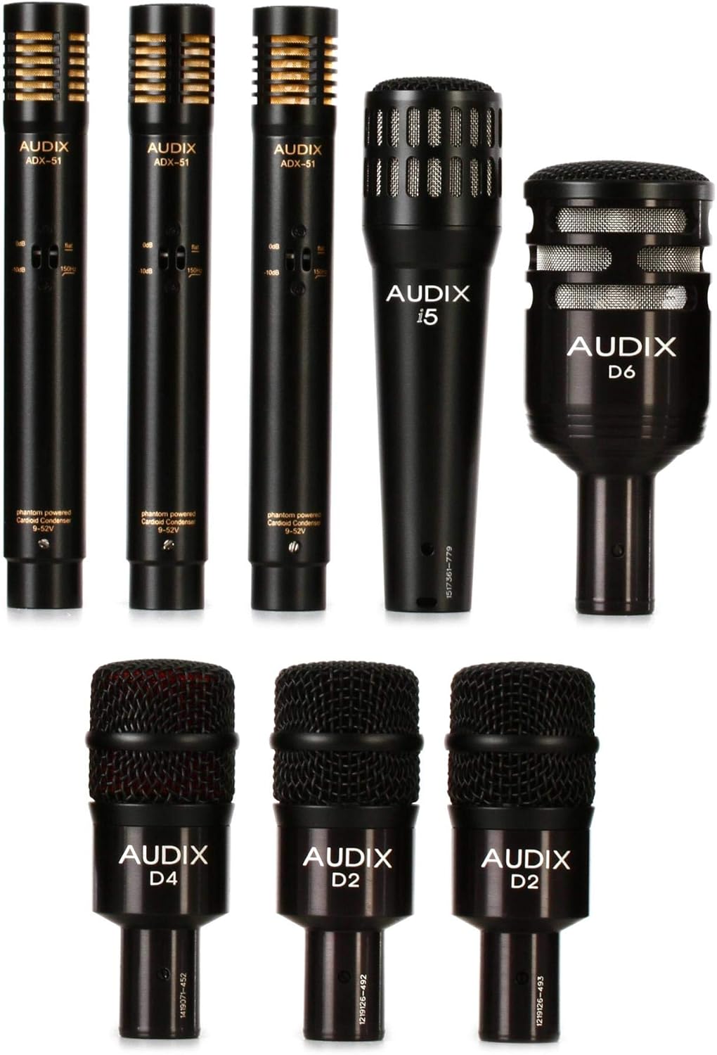 AUDIX DP7 Plus 8-Piece Drum Mic Kit for Kick, Snare, Toms, Overheads, and Hi-hat with Case - Black
