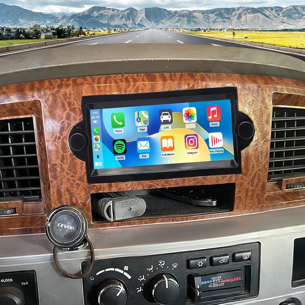 2G+64G Car Radio Upgrade for Dodge Ram 2500 2006-2008 with Wireless CarPlay and Android Auto, 6.86 Inch Touchscreen Android 13 Double Din Car Stereo w/Bluetooth GPS WiFi FM RDS SWC Camera