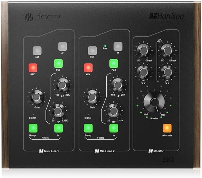 Icon Pro Audio Harrison 32Ci Analog MicPreamps with 12-channel USB C Audio Interface - Your Gateway to Legendary Sound