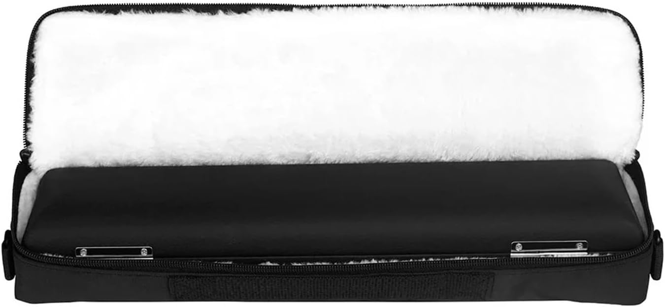Flute Case 16 Hole Flute Storage Box Case Set Portable Black Leather Box with Blue Lining Handbag Woodwind Instrument Parts Accessories for Flute