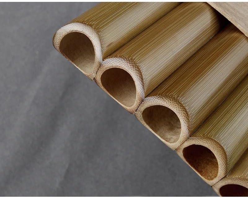 pan flute for beginners Handmade Pan Flute For Folk Musical Instruments Original Color Woodwind Instrument 15 Pipes (Color : Left)