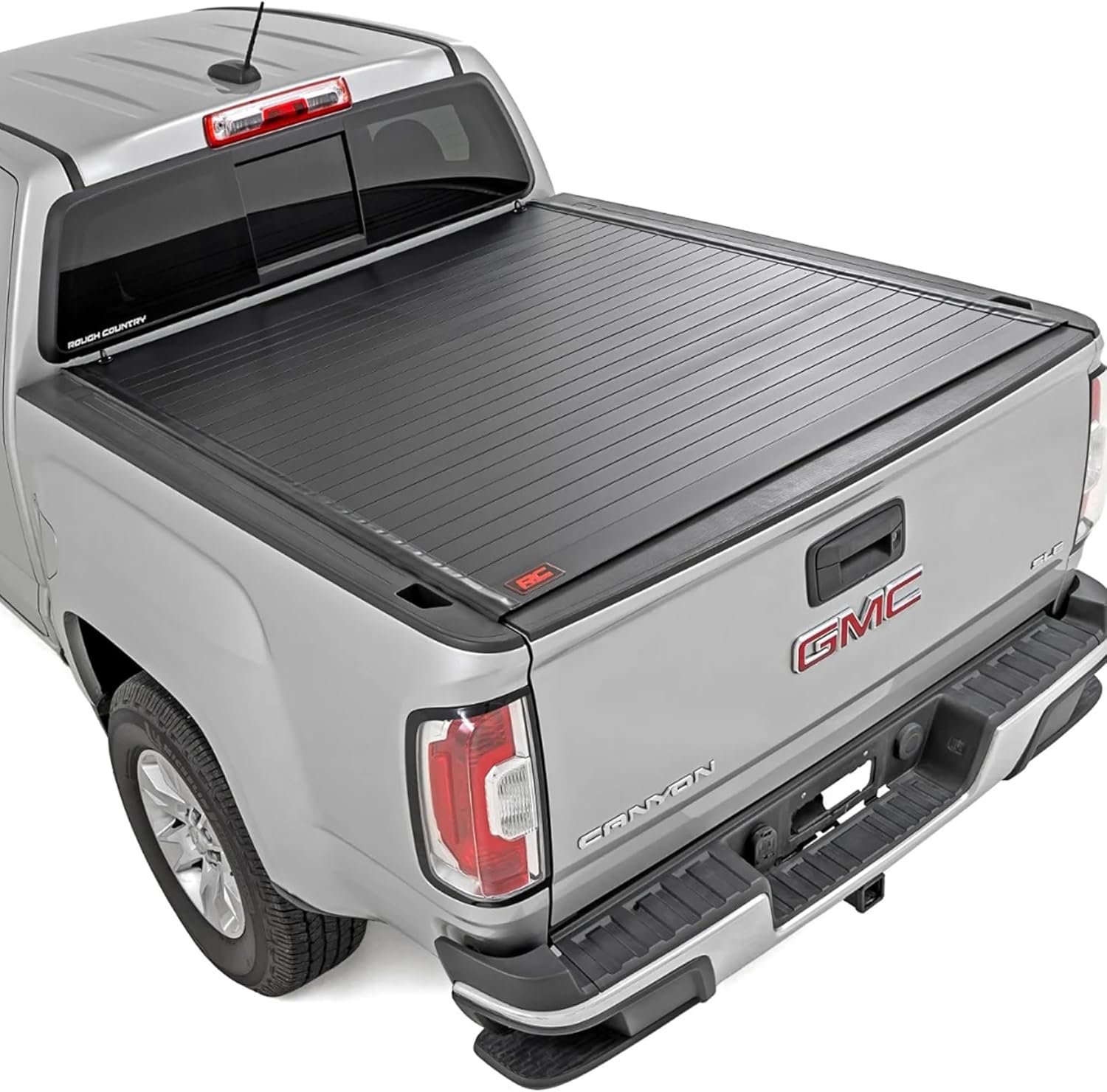 Rough Country Hard Roll-Up Tonneau Cover for Chevy Colorado & GMC Canyon (2015-2022) - Aluminum Truck Bed Cover, Fits 5'7 Bed