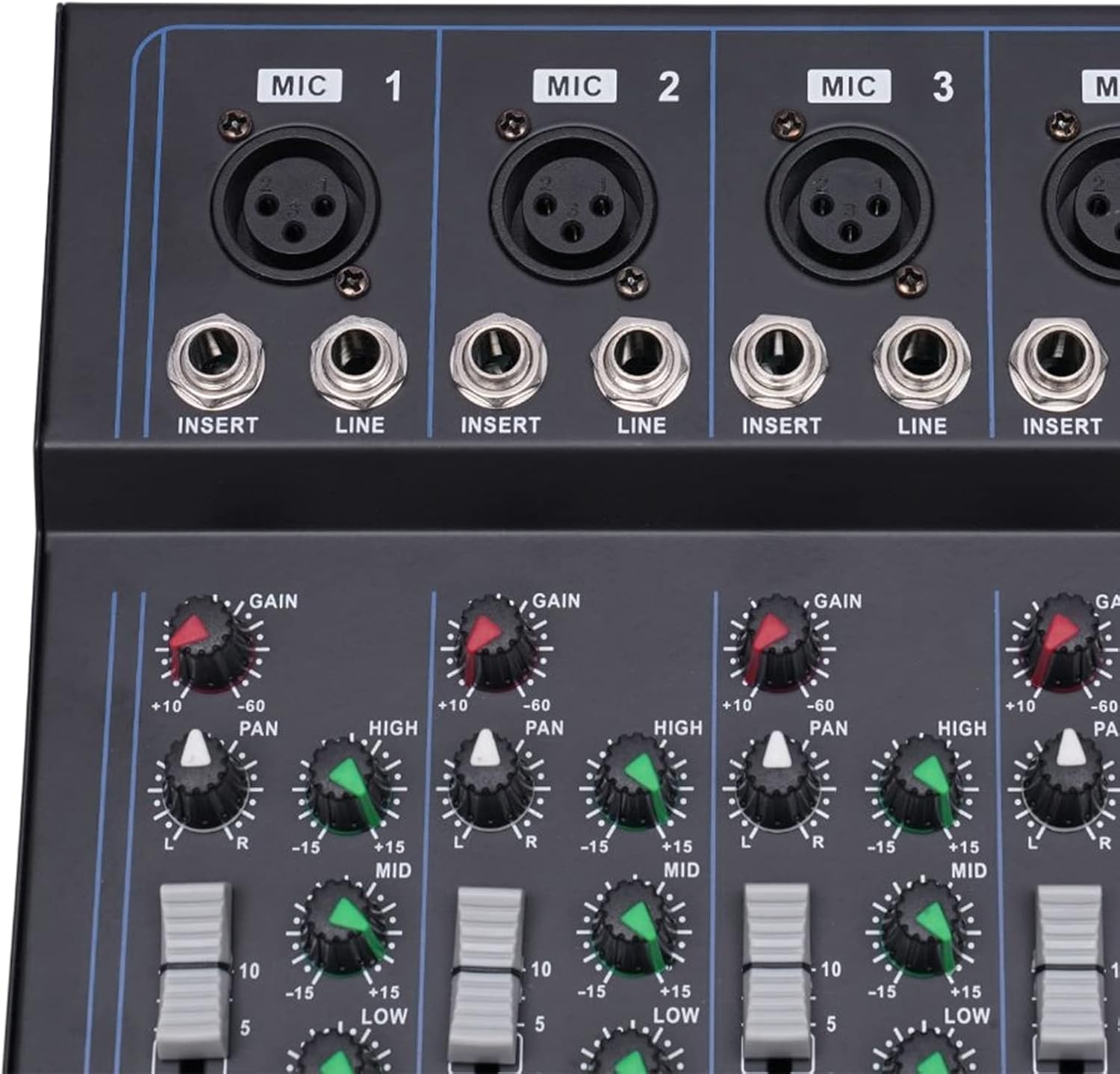 7 Channel Bluetooth Portable Audio Mixer w/USB DJ Sound Mixing Console MP3 Jack 48V Power for Computer Studio Recording 110V (7 Channel Mixer)