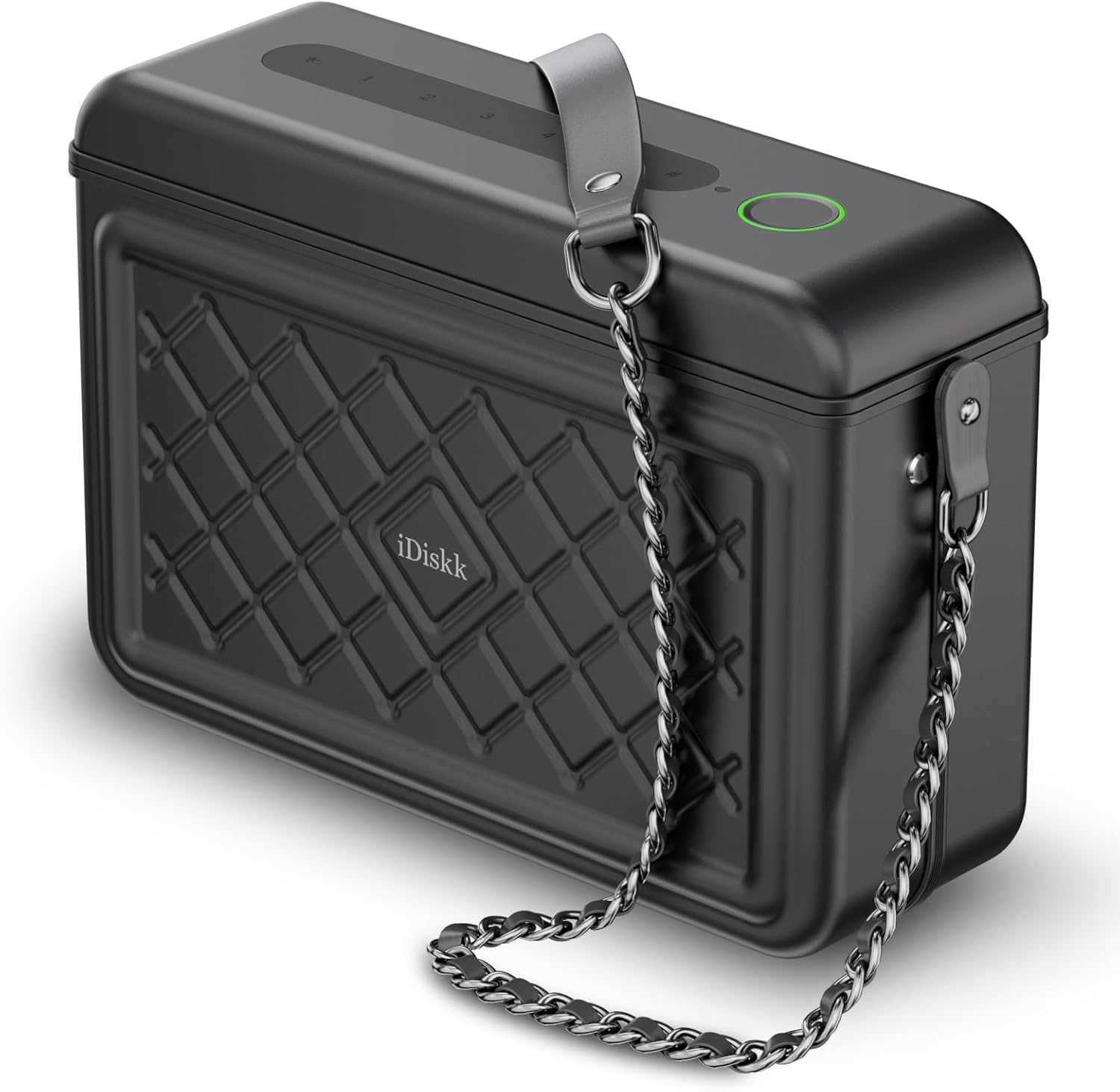 iDiskk Security Shoulder Gift Bag for Women, Metal Lady Crossbody Bag, Anti-Theft with Fingerprint and Password Unlocking, MFi Certification Compatible with Find My App (iOS Only)