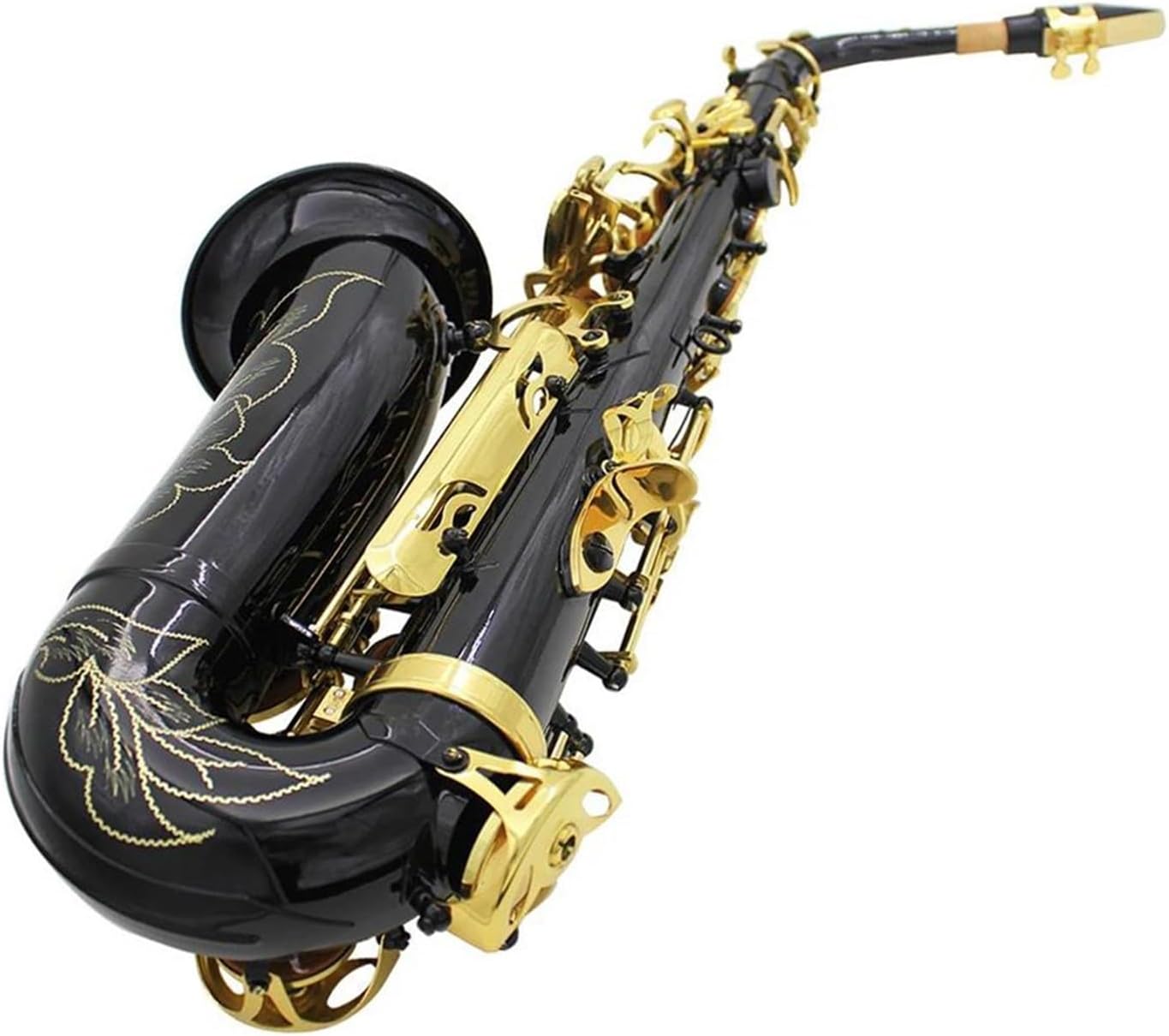 Brass Engraved Eb Alto Saxophone Buttons Wind Instrument With Case Gloves With Sax Accessories