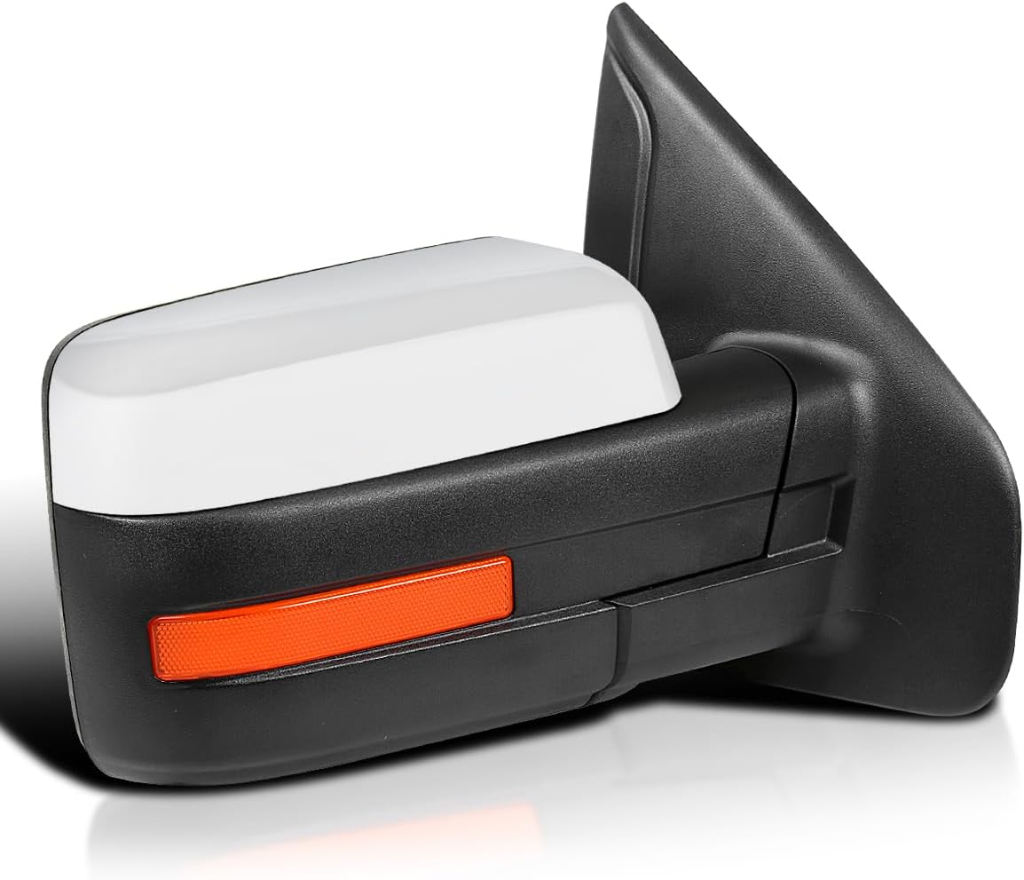Spec-D Tuning Right Passenger Side Power Heated Chrome Mirror w/LED Signal + Puddle Light Compatible with 2007-2014 Ford F150 F-150 Truck