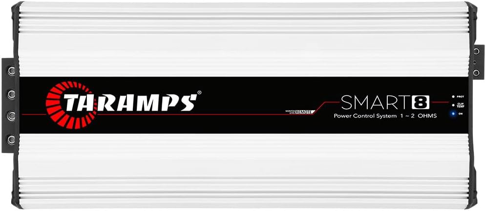 Taramps Smart 8 Monoblock Amplifier 8000 Watts Rms Multi-Impedance Technology 1~2 Ohms 12.6VDC Output Power, Subwoofer Amp Car Audio Class D, Smart 8k