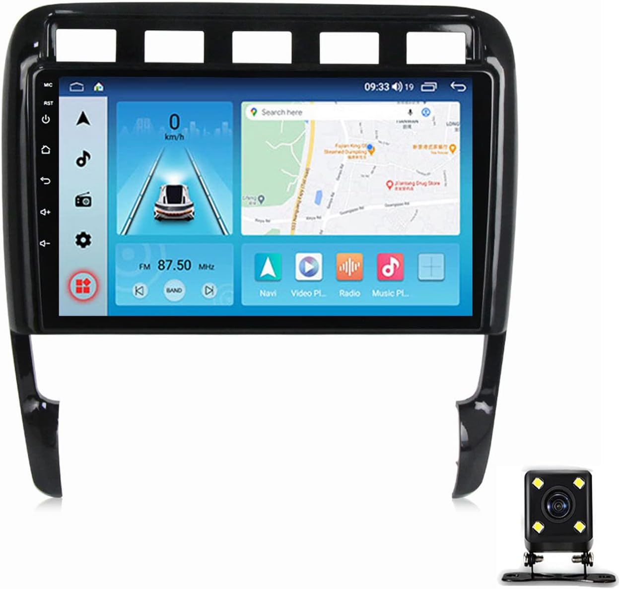 Double Din Car Stereo Receiver, 9 Inch Touch Screen Car Radio Bluetooth MP5 Player for Porsche Cayenne 9PA 2002-2010 with Backup Camera Support Carplay/Auto/Mirror Link/DSP/USB