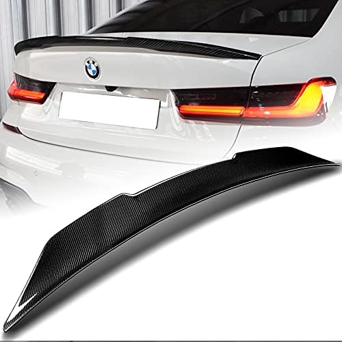 HYPERSPEED Real Carbon Fiber Trunk Spoiler Wing Lip kit Rear Lip kit V-Style Fit for BMW 3-Series G20 G28 2019-2025, Car Mods Exterior Accessories, Automotive Body Kit Replacement Parts Assembly