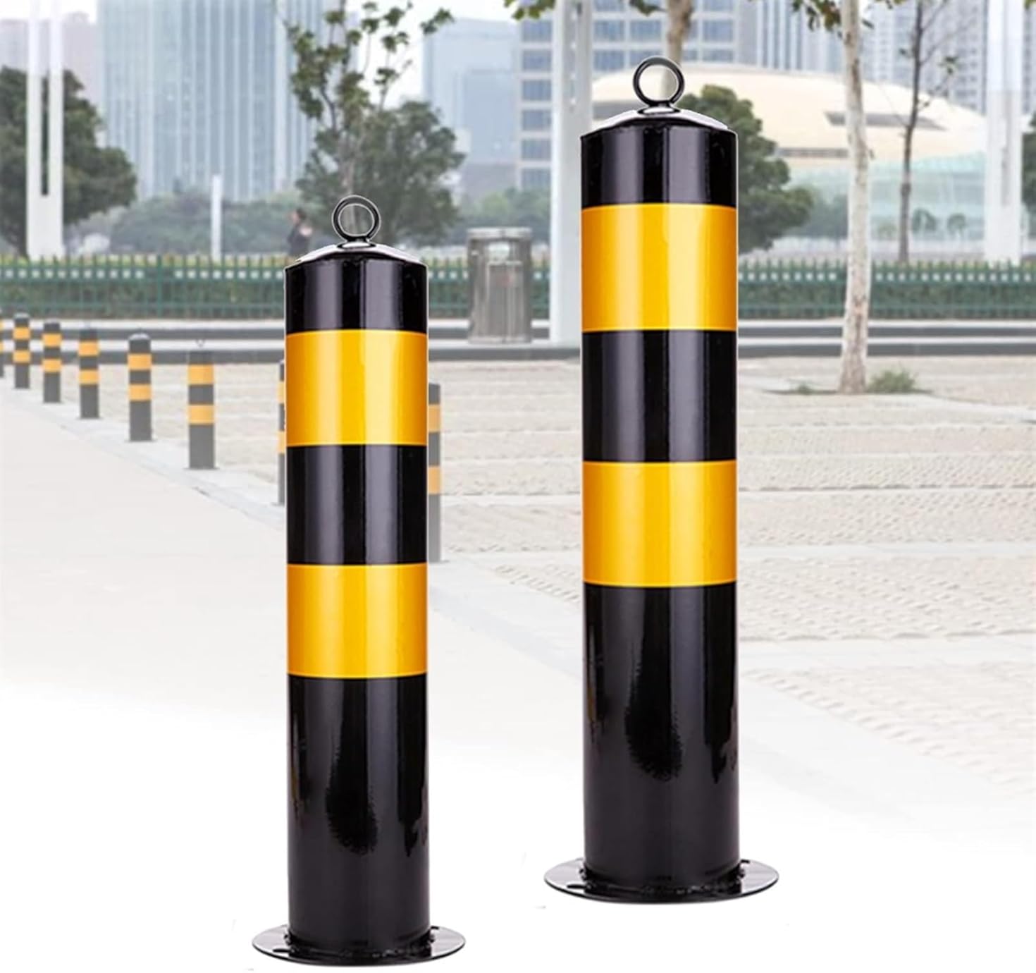 Parking Bollards Concrete in, Security Posts for Driveways Parking Bollards Barrier Car Security Reflective Tape Security Posts for Driveways (Color : 2X, Size : 55cm)
