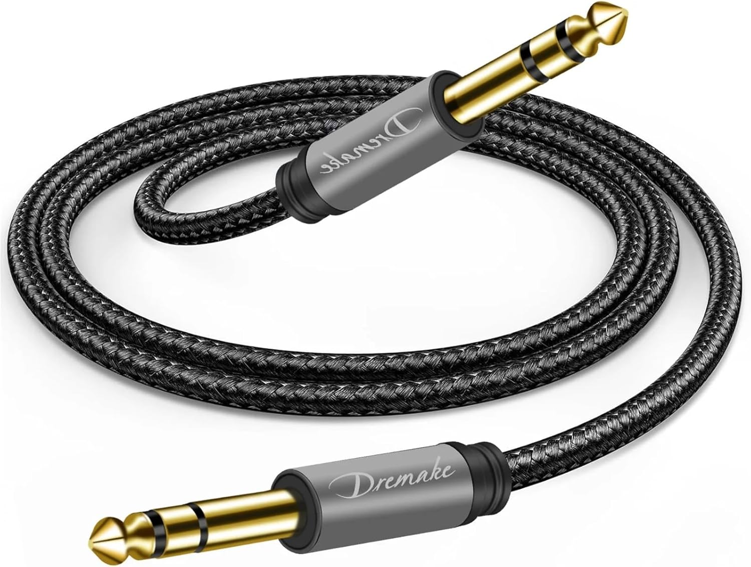 1/4 inch TRS Male to Male Plug Stereo Audio Cord Quarter Inch 6.35mm Balanced Interconnect Line for Guitar Cable Amplifier(2m)