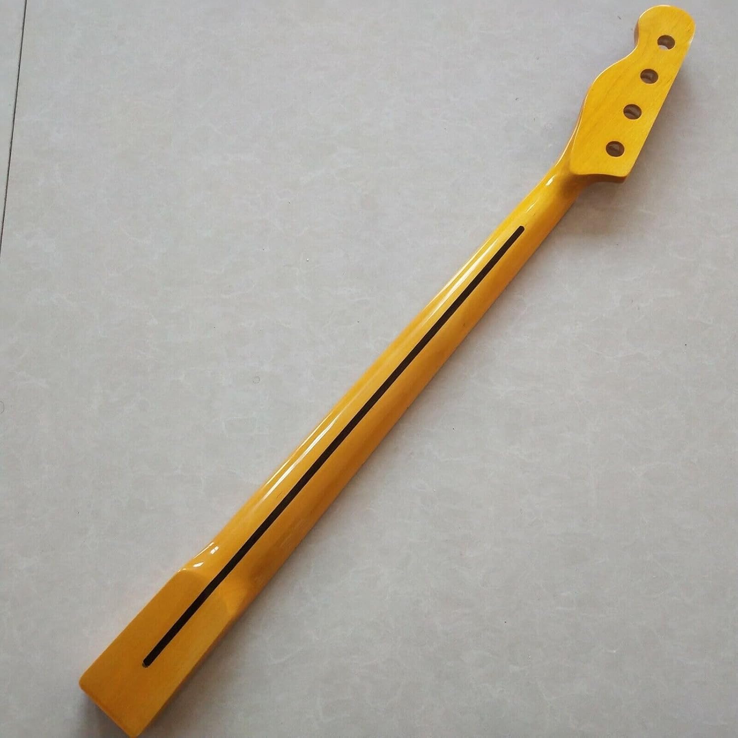 Yellow Bass Guitar Neck Piece 20 Fret 34 Inch Maple Fingerboard Dot Inlay Replacement Parts