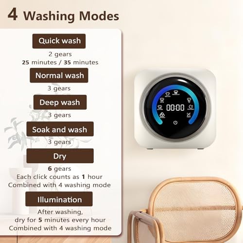 2 in 1 Mini Portable Washer & Dryer Combo, 3.5L Wall-Mounted Washing Machine, Stainless Steel Drum, Ideal for Small Clothes, Underwear, Socks - Space-Saving Solution