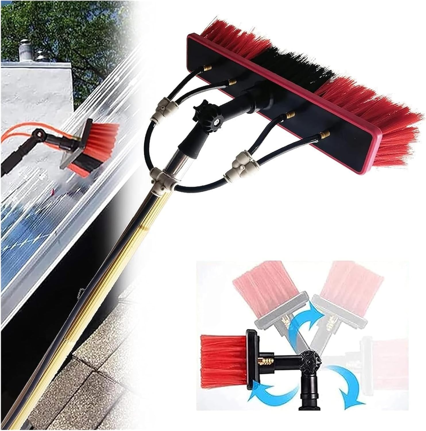 Water Fed Pole Kit, Water Fed Telescopic Brush, Water Fed Brush Water Fed Pole Kit Window Cleaning Pole Water/Hose Fed Pole Window Cleaning Brush Equipment