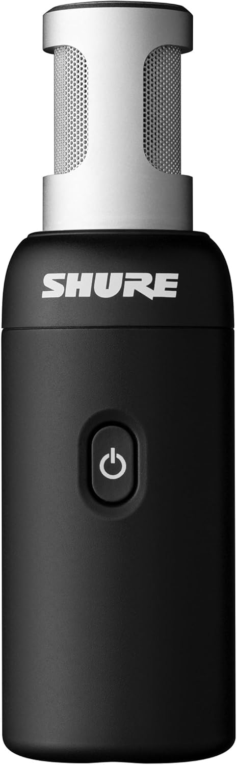 Shure MoveMic 88+ Wireless Microphone – Professional Stereo Mic with 4 Polar Patterns for Film, Field Recording & Interviews, Works with iOS & Android via Motiv App, Black