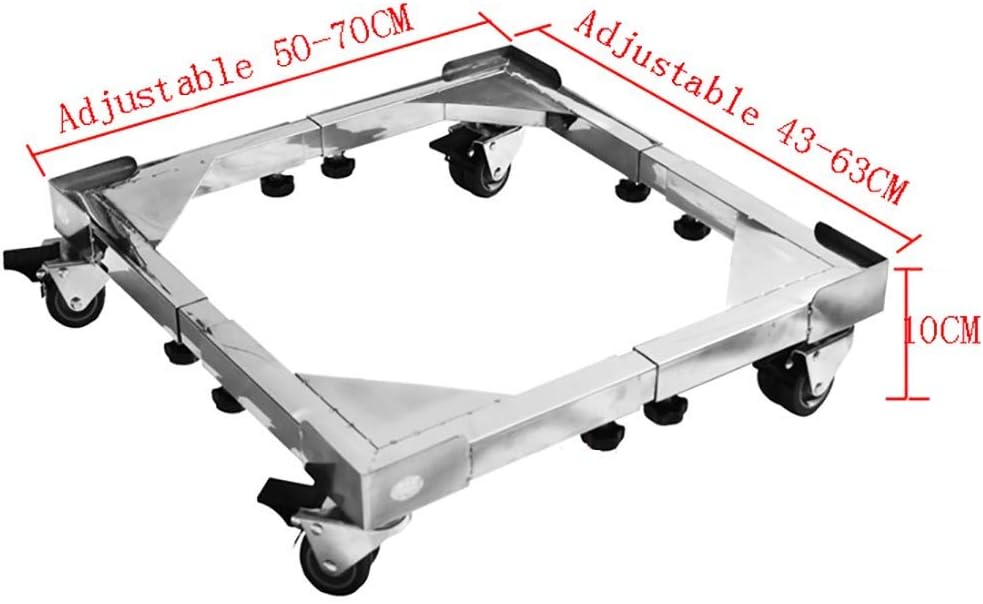 Base Stainless Steel Base with 4x2 Lockable Moving Wheel Drum Washing Machine Shelf Base Universal Pad High Rack Laundry Closet