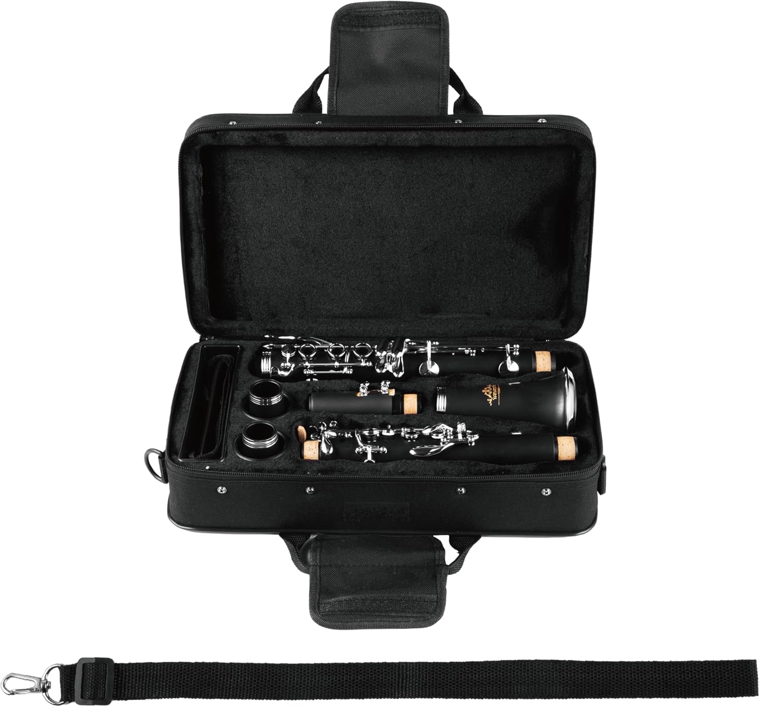 YANASON Bb clarinet for beginners, Bb nickel-plated 17-keys clarinet, suitable for students, professionals, school bands with Hard Foam Case,Barrels*2,Pads*8,Stand, Cleaning Kit,Gloves,Strap,Reeds*8