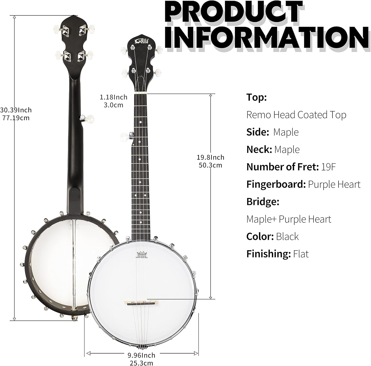 Banjolele 5 String Banjo kit Stringed Musical Instruments for Adult Beginner Maple Body Material Maple Neck Material Type Purple Heart Fingerboard