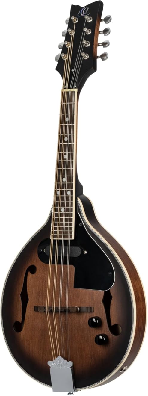 Ortega Guitars, 8-String Americana Series A-Style Acoustic-Electric Mandolin, Right, Whiskey Burst (RMAE30-WB)