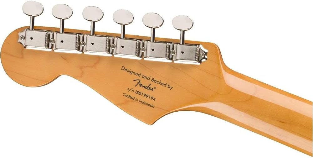 Squier Classic Vibe '60s Stratocaster Electric Guitar, Lake Placid Blue, Laurel Fingerboard Bundle with 10ft Cable, 12-Pack Picks, and 2