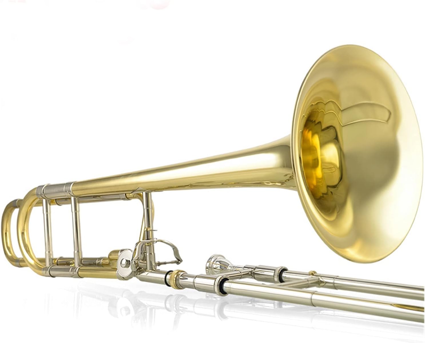 Standard Trombone Tenor Tone Sandhi Trombone Musical Instrument, B Flat to F, Professional Cupronickel Drawing Tube Valve Trombone