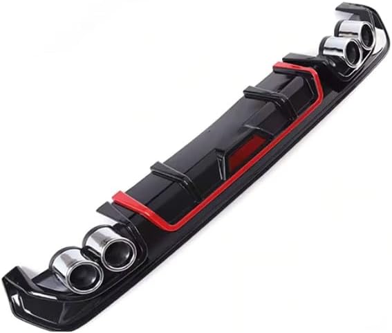 Fit for Nissan Sentra 2020-2022 Car Accessories Back Rear Lower Bumper Diffuser Lip Exhaust Trim 1 PCS (Black and red)
