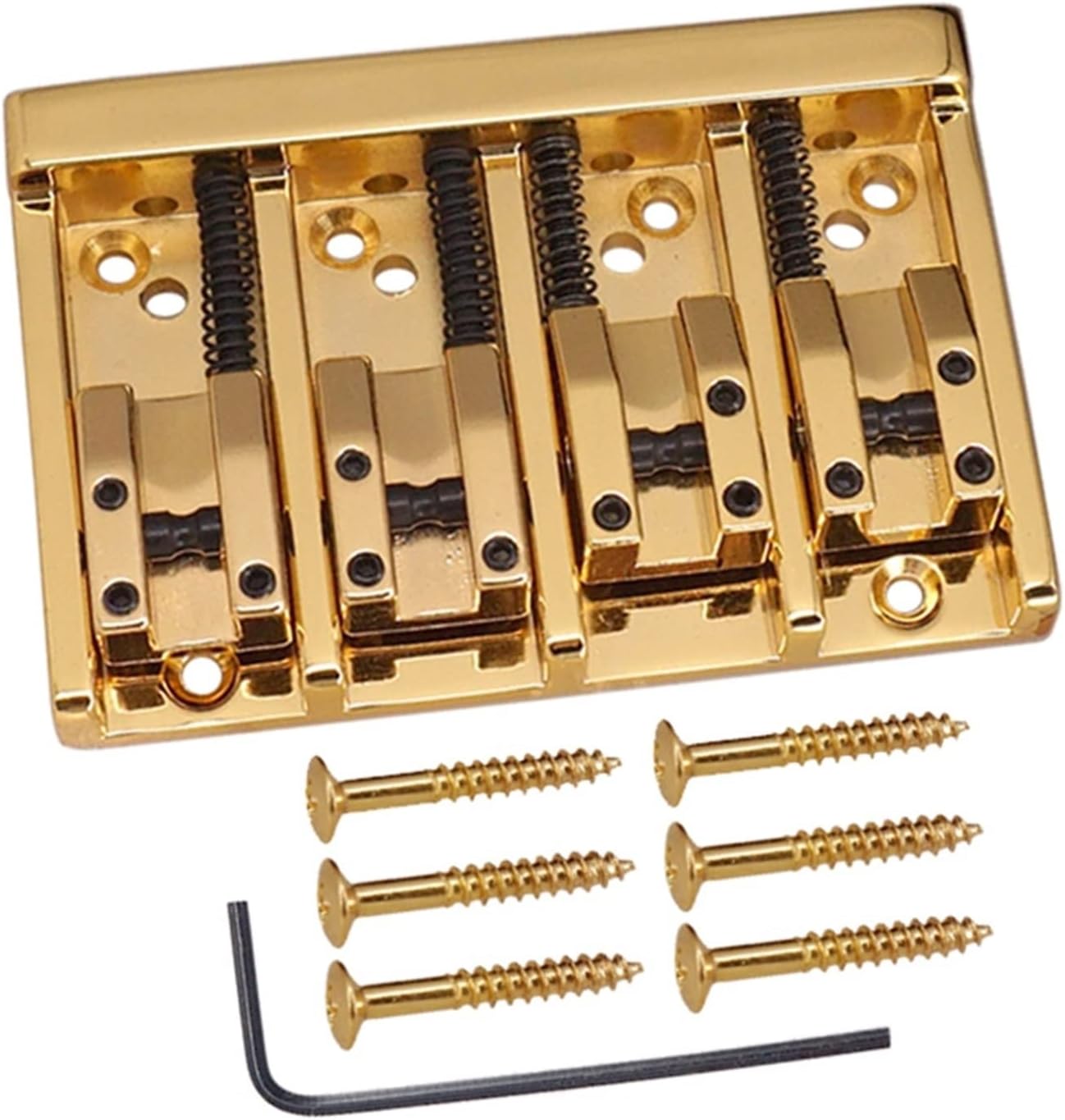 A Set of Gold 4 Strings Bass Bridge Guitar Strings Bridge Guitar Accessories Parts Electric Guitar Bridge