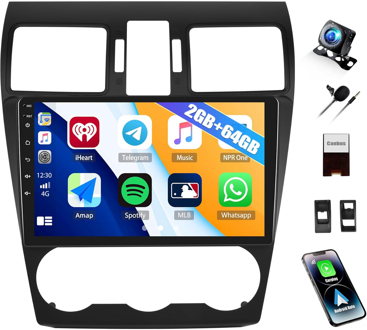 2G+64G Car Radio Stereo for Subaru Forester WRX Impreza XV 2013 2014 2015 with Wireless CarPlay Android Auto, Android 13 Head Unit, 9