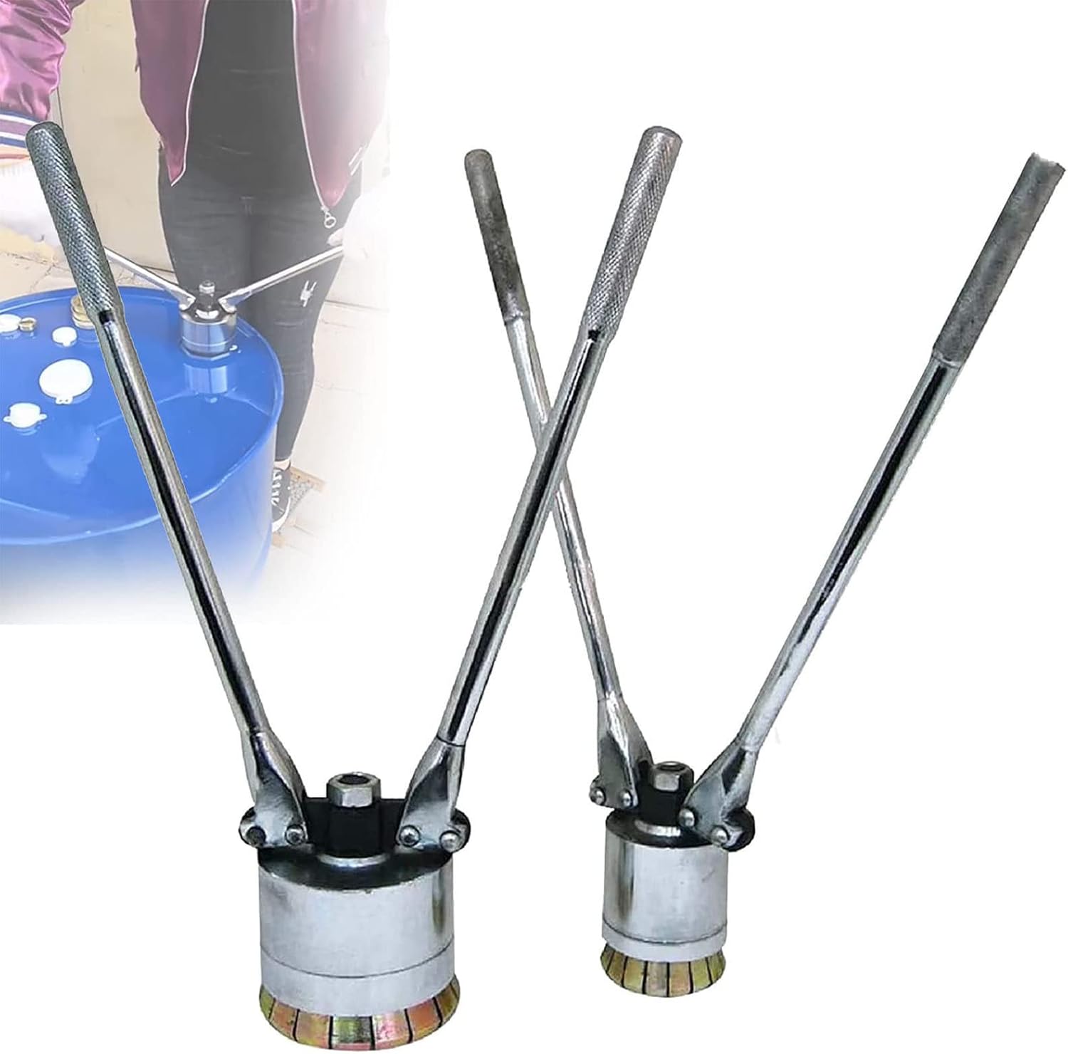 200l Oil Drum Pressure Cap Sealing Barrel Crimping Tool,35&70mm Crimper Sealer,53 Gallon Manual Oil Barrel Sealing Machine,Used in Liquid Packaging Industries,Oneset,Set