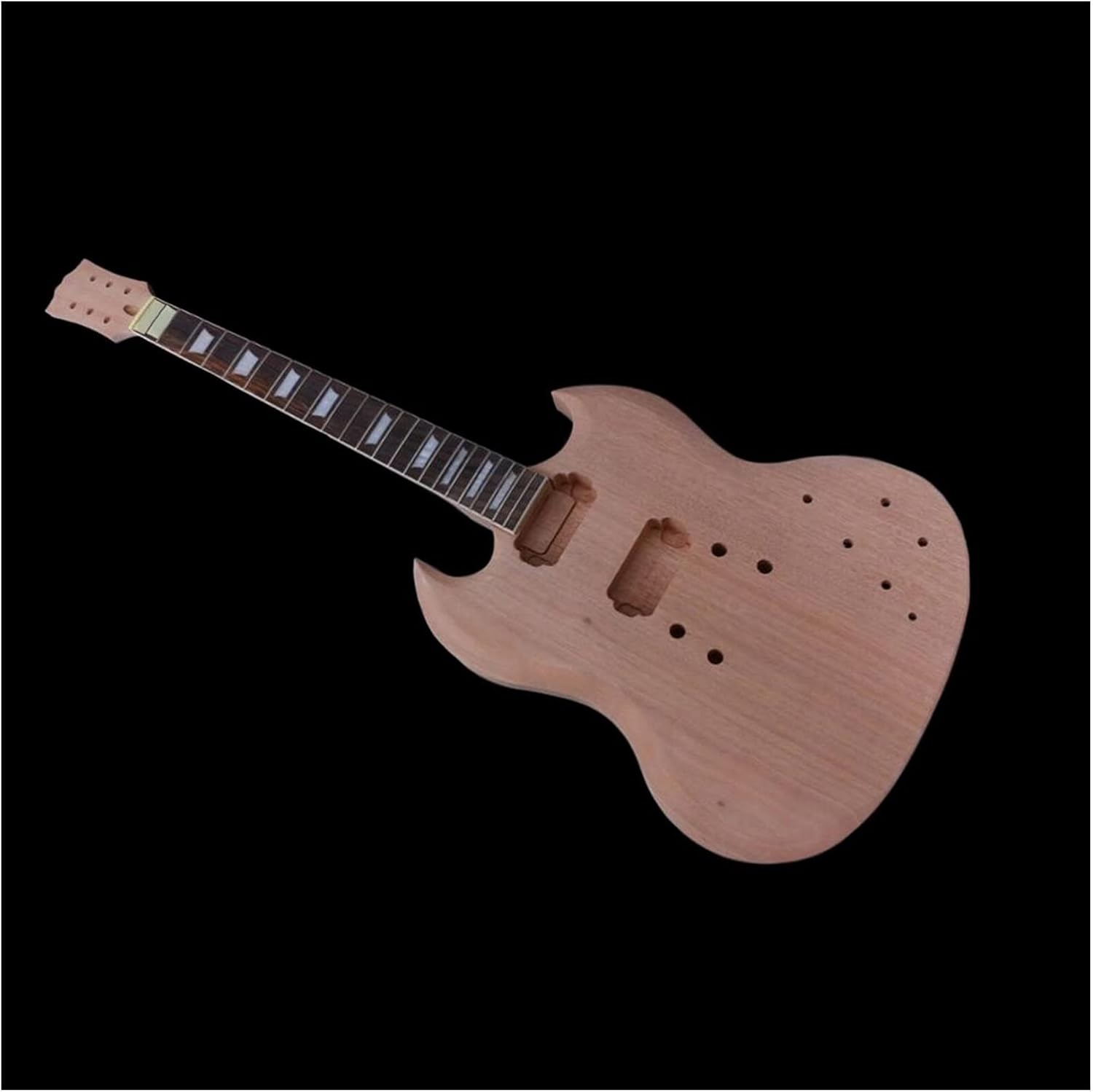 Set Electric Guitar Body+Mahogany Guitar Neck 22 Fret 24.75 Inch Unfinished DIY Guitar Kit (Color : One Set Guitar)
