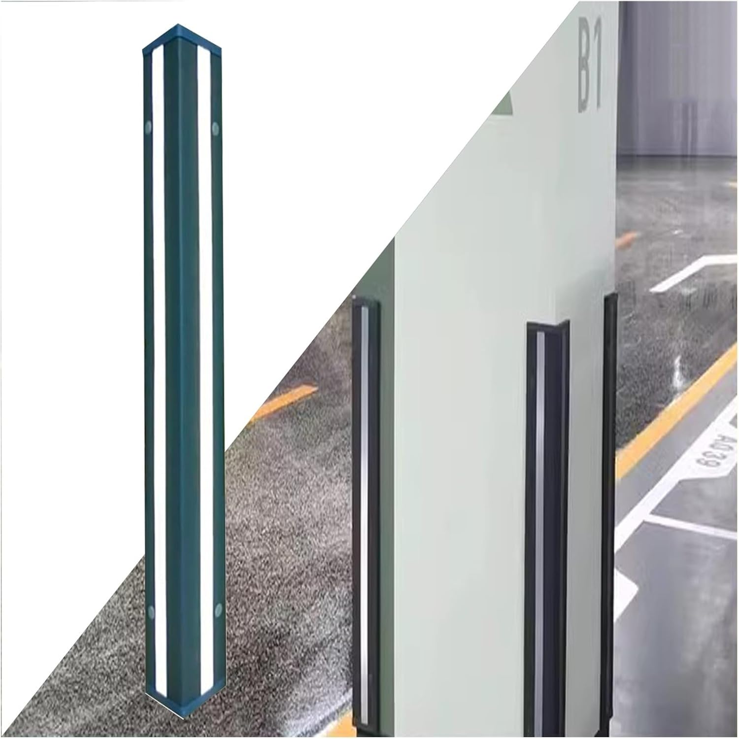 Garage Wall Guards for Car Front Bumper Garage Wall Protector Wall Corner Guards, PU Corner Protection Bar Car Door Bumpers for Garage Pole Reflective Garage Wall Guards Protector Wall Padding