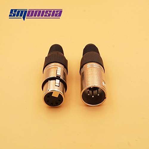 Davitu Electrical Equipments Supplies - Smonisia 100Pcs/lot 3/4/5 Pin XLR Audio Cable Connector Microphone Panel Mount Socket XLR Converter Adapter Sliver - (Connector Type: Male, Pins: 3P)