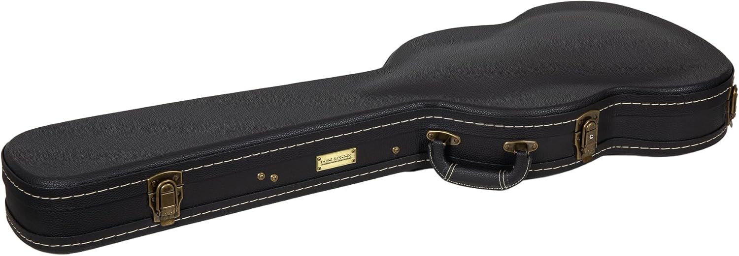 Crossrock SG Electric Guitar Case -Vintage Hardware, Sponge Lining, Metal Feet, Storage Space-Black (CRW520SGBK)