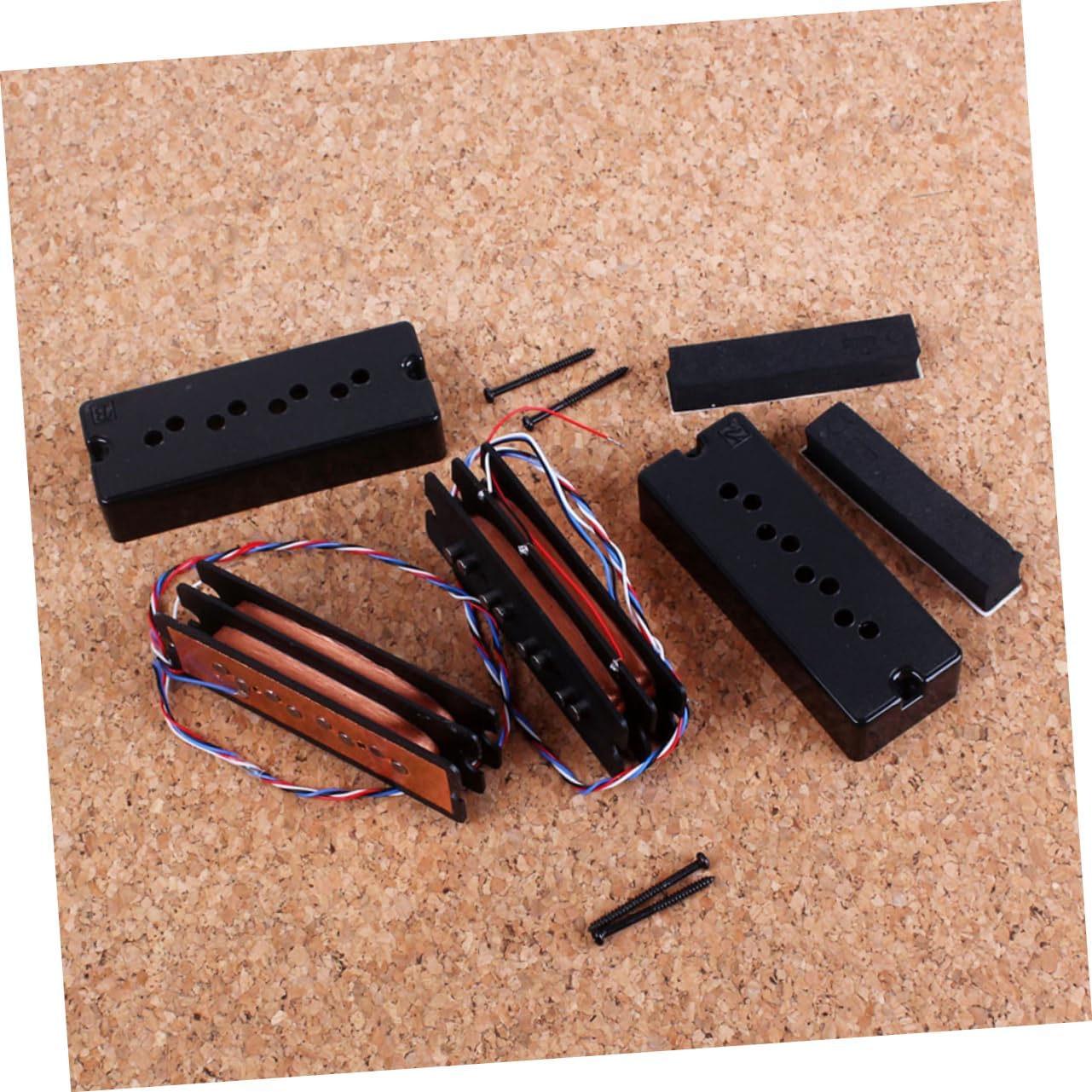 BESPORTBLE 5-String Double Layer Bass Pickup Set Soapbar Humbucker Bass Guitar Parts for