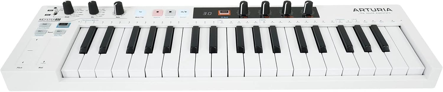 Audiosavings Bundle: Arturia KeyStep 37-Key Sequencer USB MIDI DJ/Studio Keyboard Controller+Software Bundle with Rockville RMC-XLR High-End Metal DJ Handheld Wired Microphone Mic+2 Cables (2 Items)