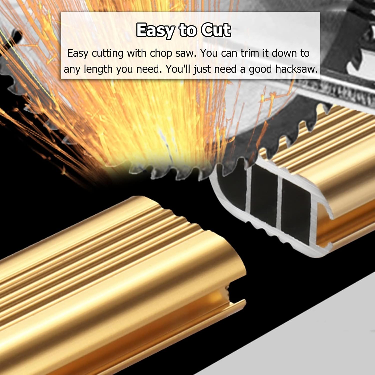 Gold Wall Mount Closet Rod 20 to 60 Inch, Metal Heavy Duty Wardrobe Pole Clothes Rack for Cabinet Corner, Laundry Room & Balcony, Window Curtain Bar, Load 100KG