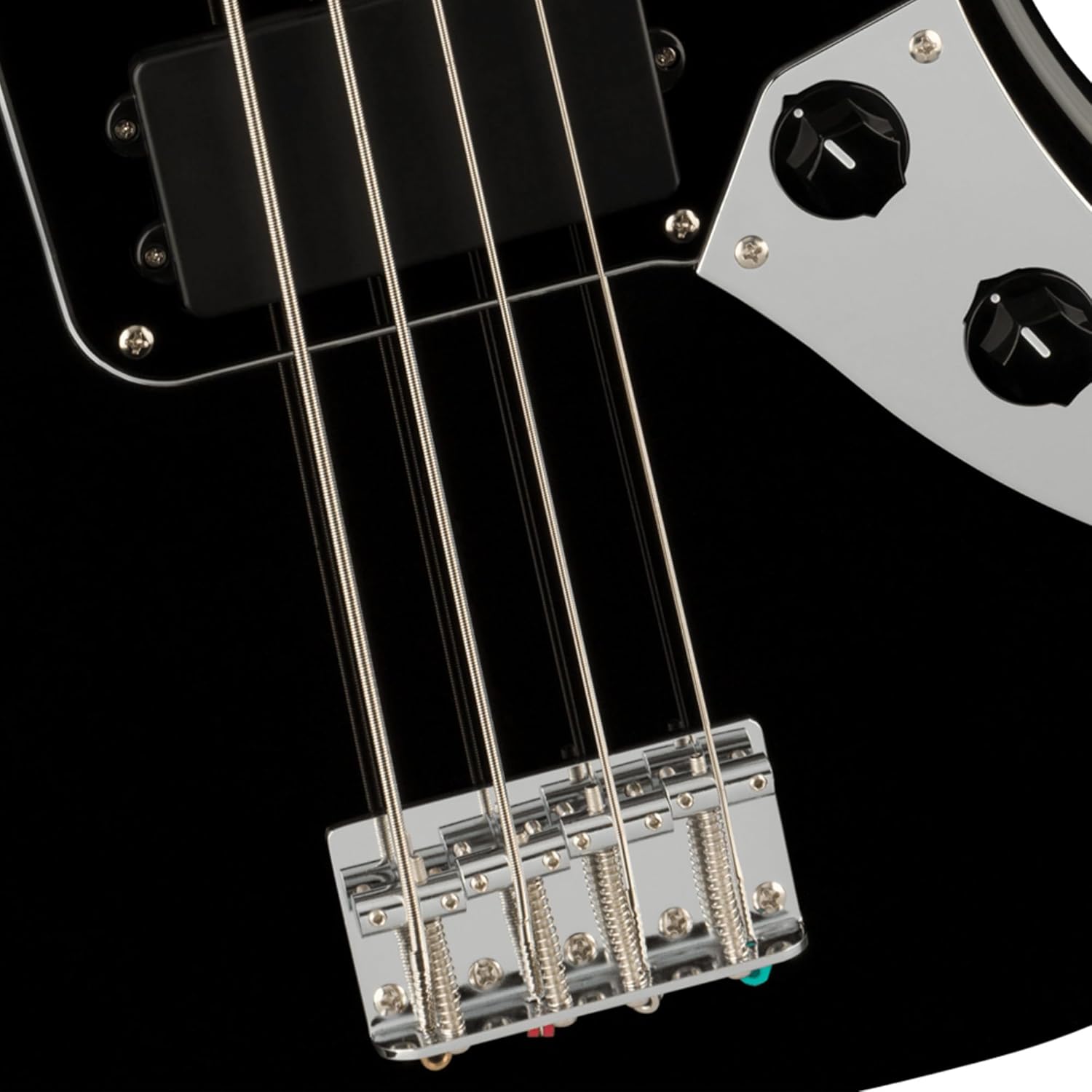 Fender Squier Affinity Jaguar Bass H - Black Bundle with Rumble 15 Amplifier, Instrument Cable, Gig Bag, Tuner, Strap, and Austin Bazaar Instructional DVD