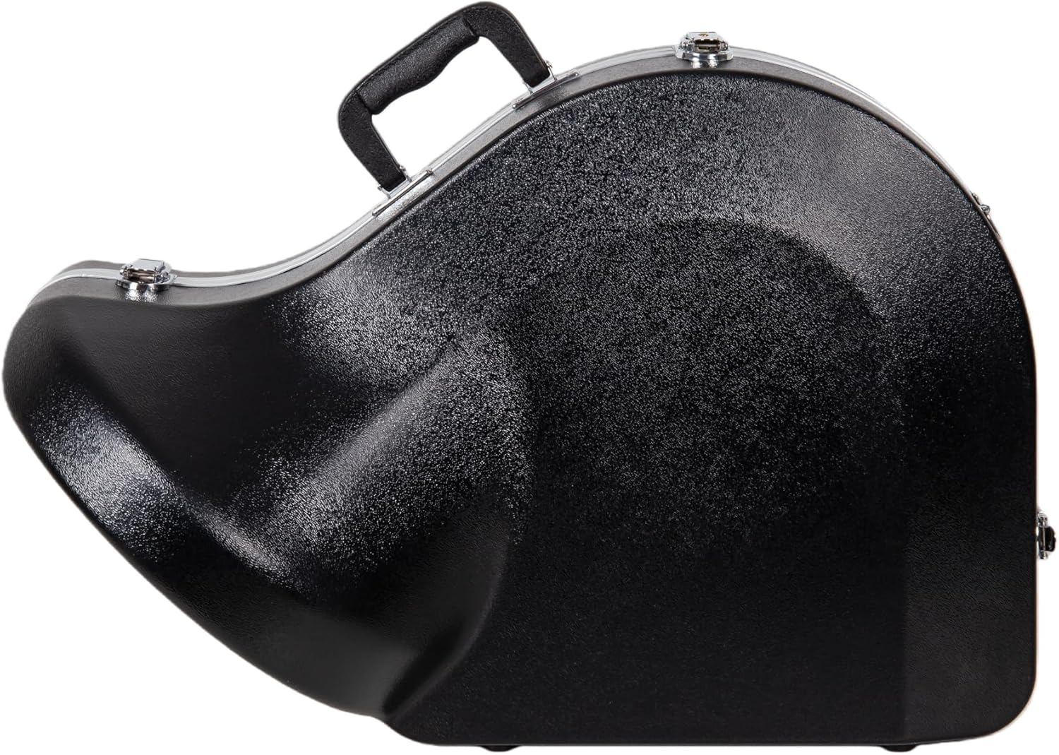 Crossrock ABS French Horn Case | Textured Black Finish with Velvet Interior, Security Lock, Rubber Feet & Detachable Strap (CRA865FHBK)