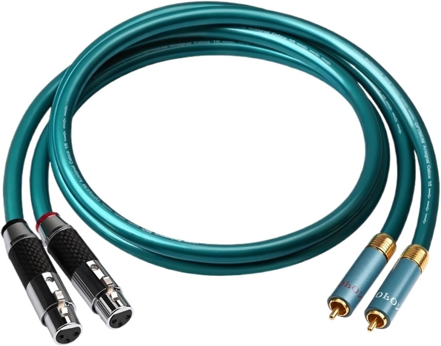 One Pair Hifi RCA to XLR Audio Cable 8N OCC 2RCA Male to 2XLR Female Cable for DVD Amplifier Speaker(2rca to 2xlr female,2m)