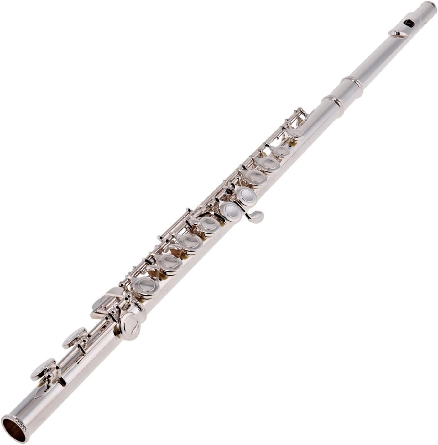 TSTS Flutes Musical Instrument Wind Instrument C Flute Split E Mechanism Offset G Silver Plated Flute with Case and Cover