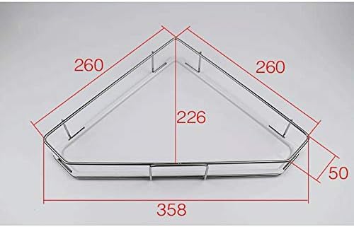 Aluminum Glass Shelf Bathroom Bath Corner Caddy Basket Storage Hanging Organizer with Extra Thick Contemporary Style Wall Mount Single Tier