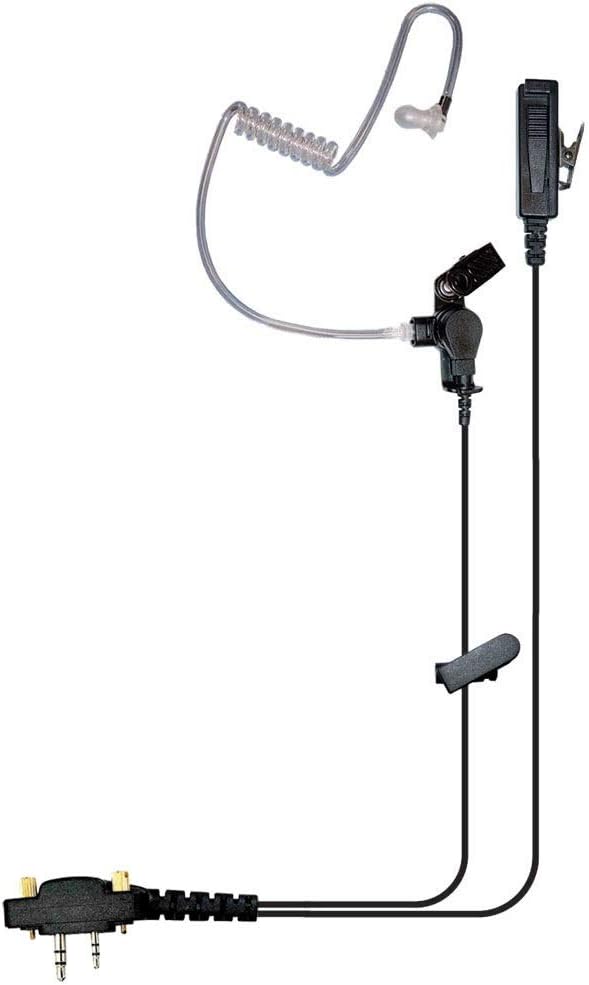 Klein Electronics Director-S6 Two-Wire Surveillance Earpiece Kit with Clear Quick-Disconnect Audio Tube for Icom Compatible Radio Models (Works with S6 Connector pin)