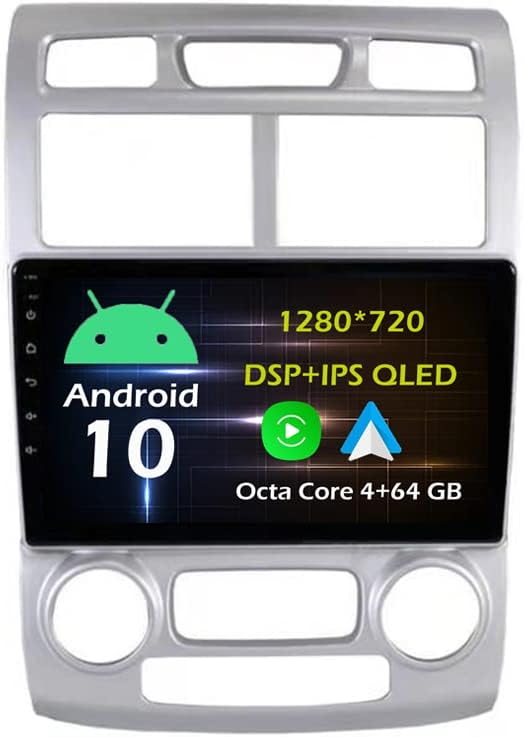 9''Android Car Stereo Radio for KIA sportage 2007-2011 Octa Core Android 10.0 HD Touchscreen Headunit supports GPS Navigation Carplay Android Auto Bluetooth DSP SWC USB AHD Backup Camera-4+64