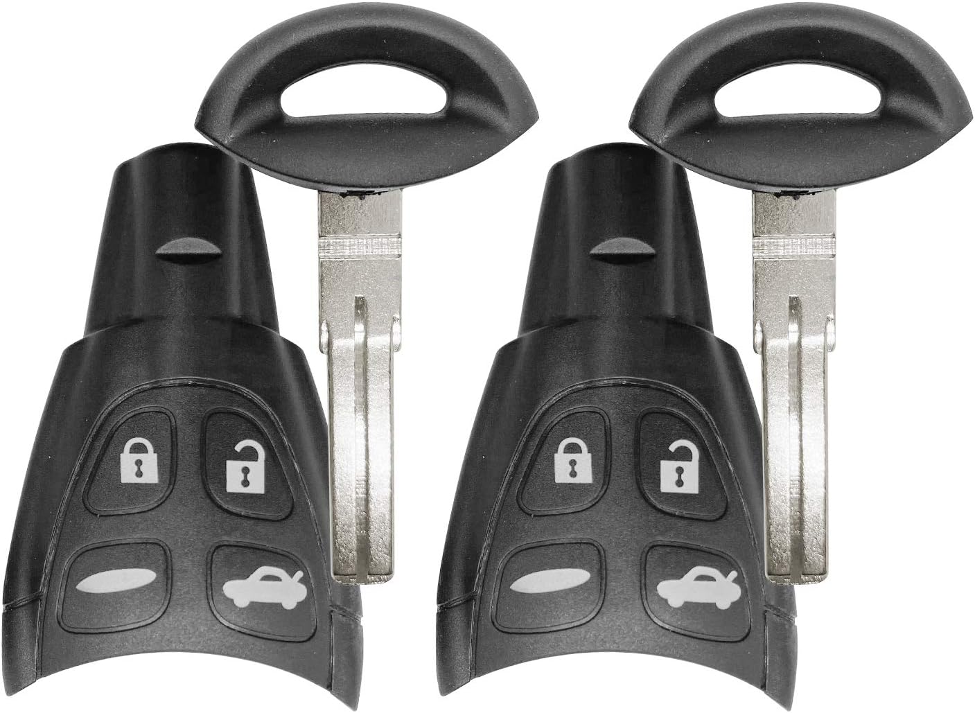 for Saab 2003-2009 9-3 9.3 2003-2007 9-5 9.5 Remote Car Key Fob 433 MHz FCCID: LTQSAAM433TX ;by AUTO KEY MAX (Pair)