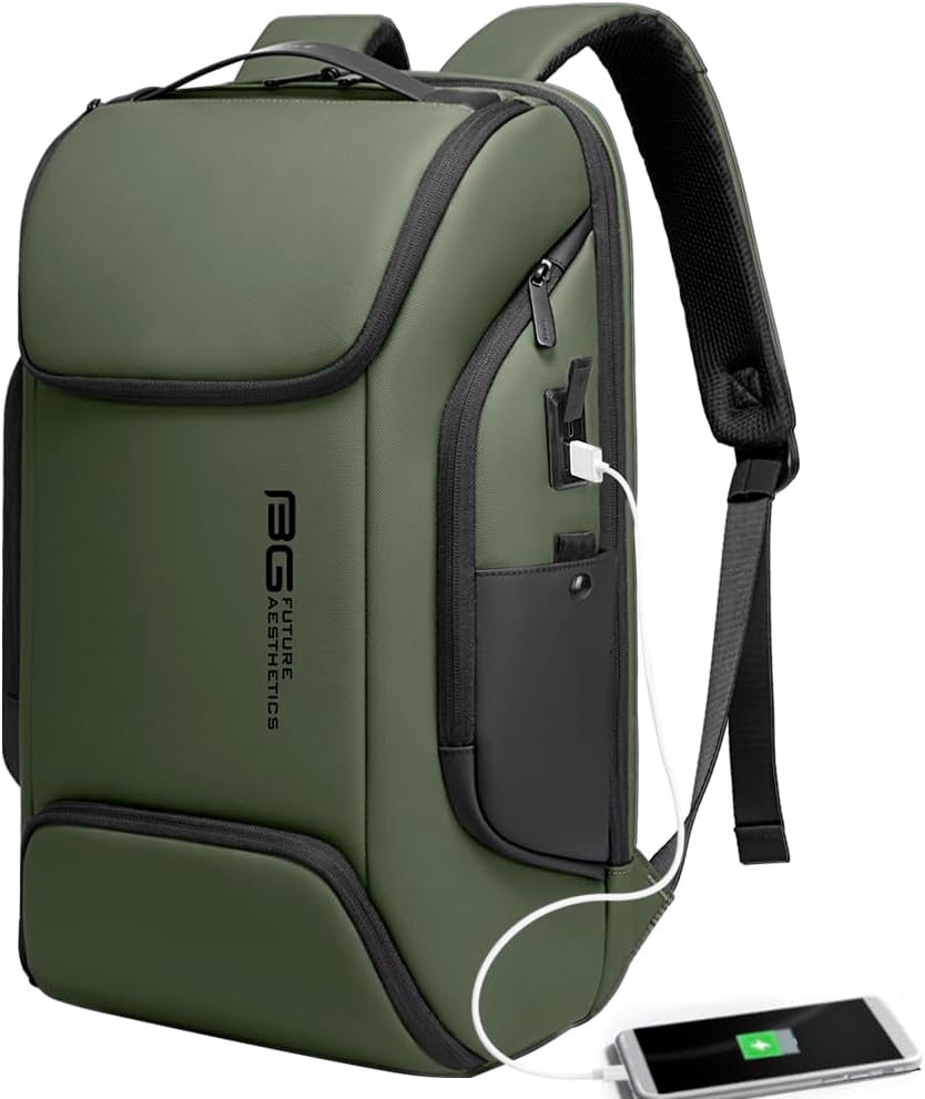 BANGE Business Laptop Smart backpack Can Hold 15.6 Inch Laptop Commute Backpack Carry on bag for men and women (Green)