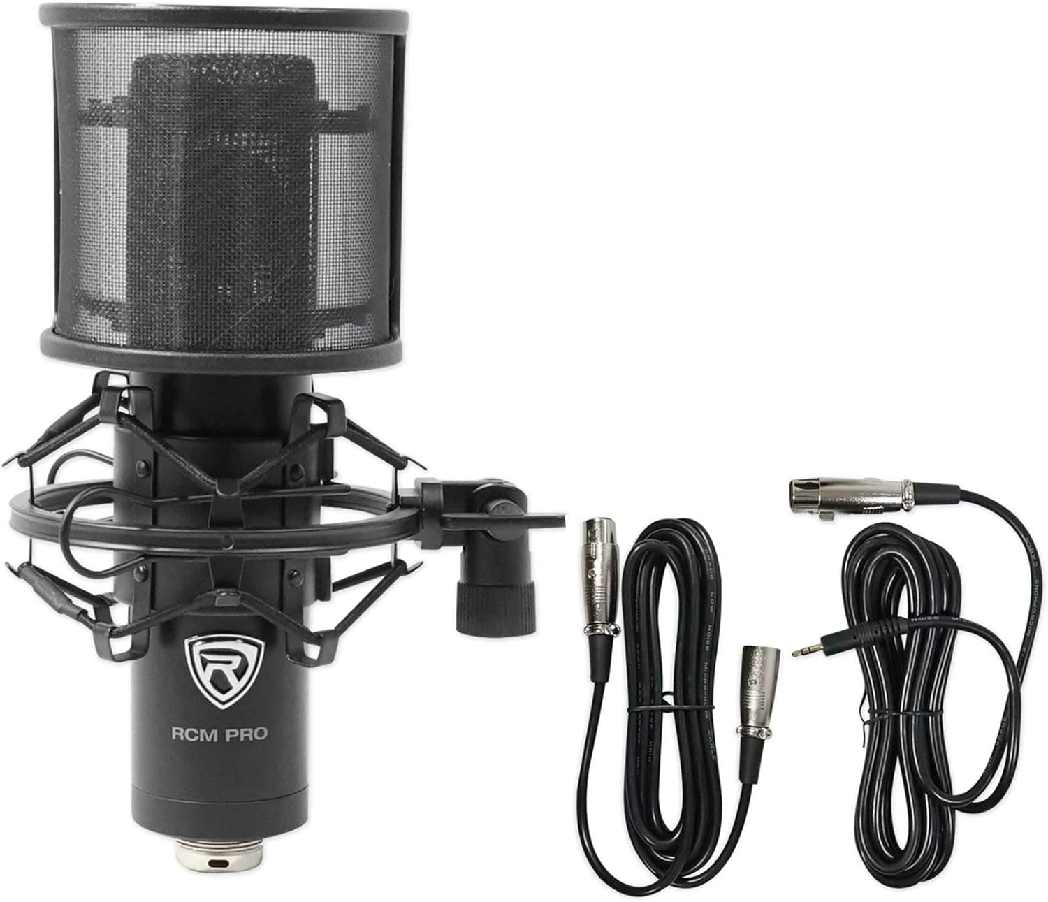 Rockville ROCKMIX 10FX Bundle: 10-Channel USB Recording Mixer with Effects and Bluetooth, RCM PRO Condenser Microphone, PRO-M50 Studio Headphones, 3-items